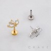 MULTI CZ ROUND MARQUISE FAN ARCH LINE THREADLESS (PUSH IN) 316L SURGICAL STEEL LABRET SET